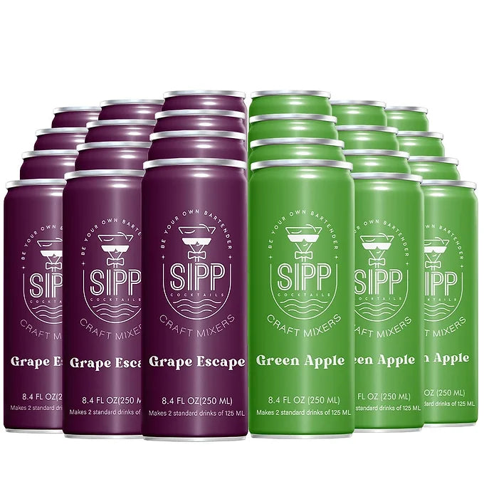 Sipp Cocktail - Grape Green Apple Storm Case (12 Grape Escape, 12 Green Apple)-Boozlo