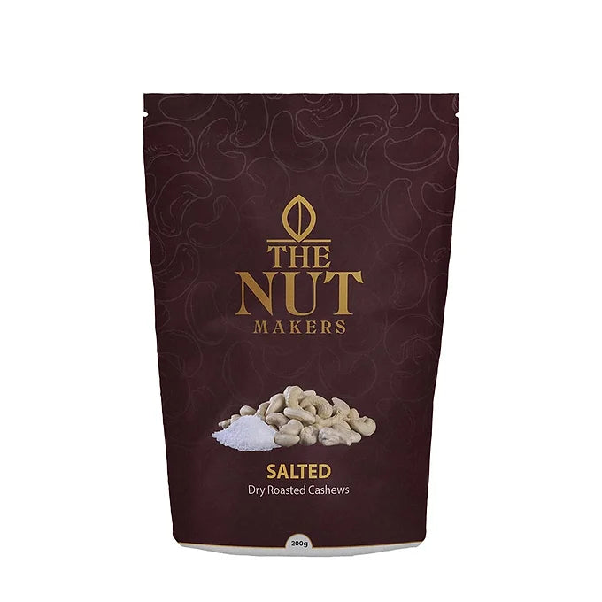 The Nut Makers Salted Dry Roasted Cashews - 200gms-Boozlo