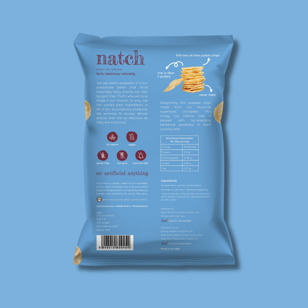 Natch Popped Chips Barbecue (Pack of 3)- Boozlo