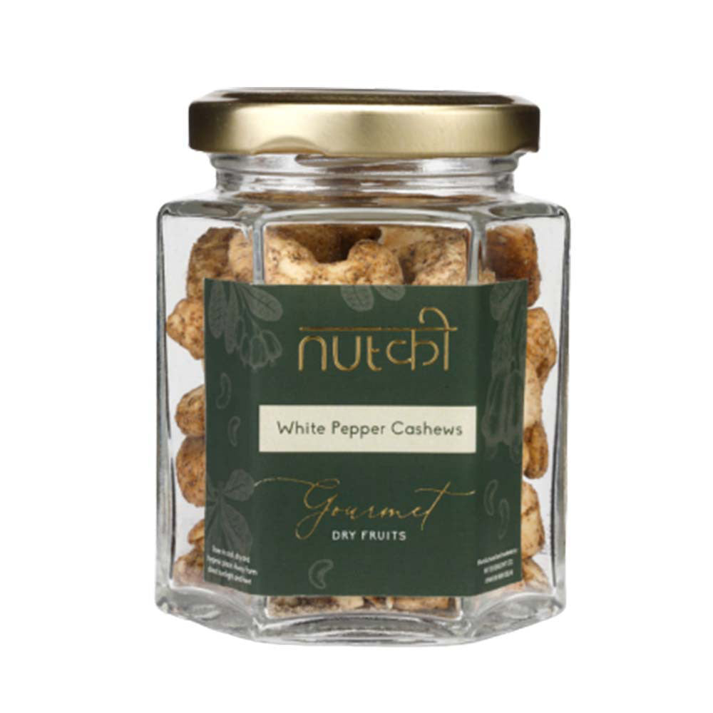 NUTKI White Pepper Cashews with Reusable Glass Jar-Boozlo