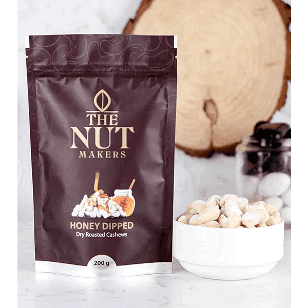 The Nut Makers Honey Dipped Dry Roasted Cashews - 80gms (Pack of 2)