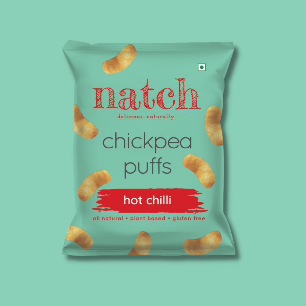 Natch Chickpea Puffs Hot Chilli (Pack of 3) - Pack Size