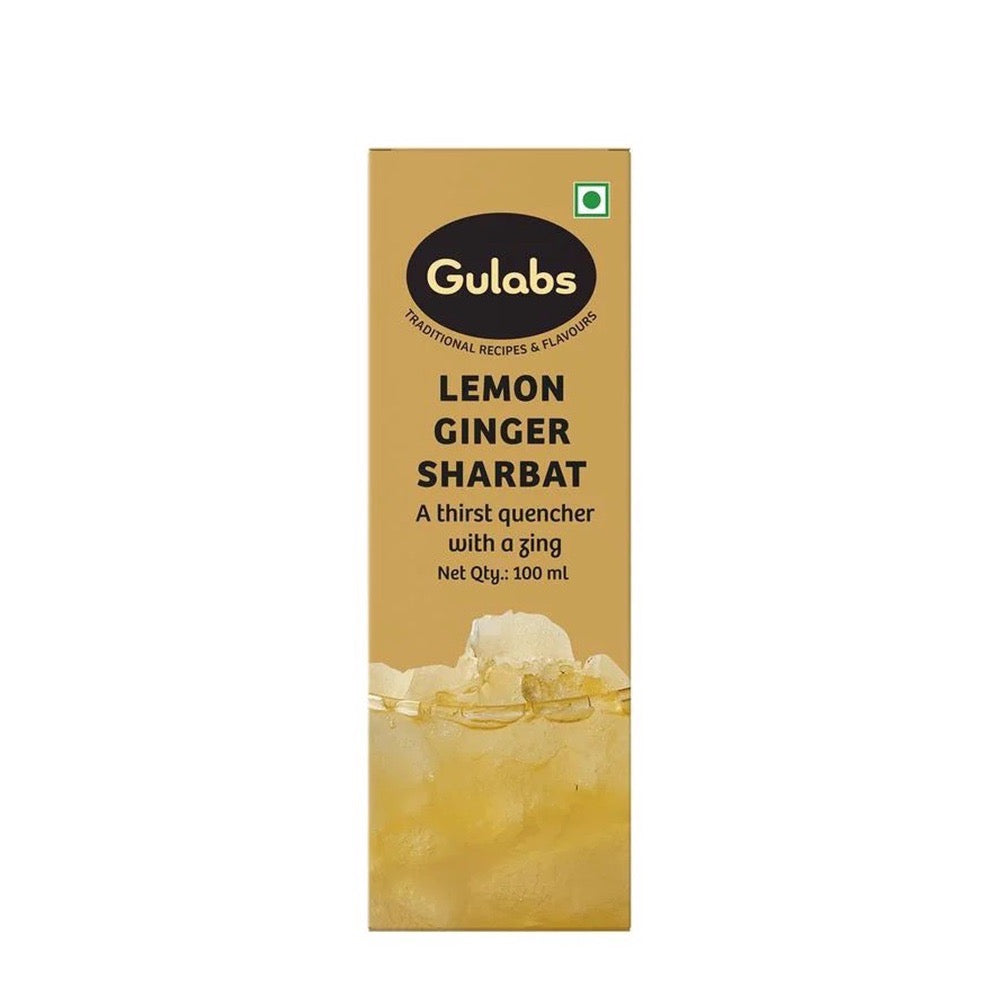 Gulabs Mini Lemon Ginger Sharbat - 100ml (Pack of 5)-Boozlo