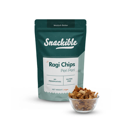 Snackible Peri Peri Ragi Chips - 165gms (Pack of 3)-Boozlo