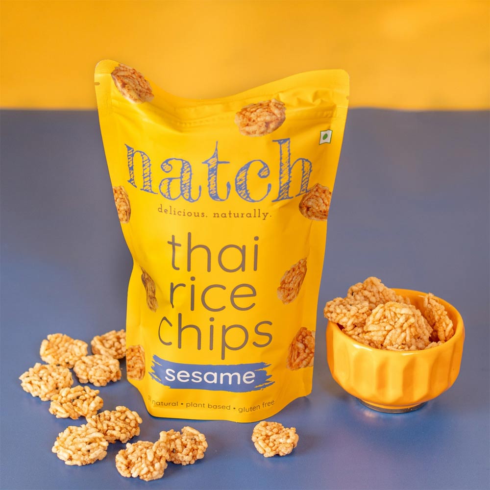Natch Rice Chips Sesame 100gms- Boozlo