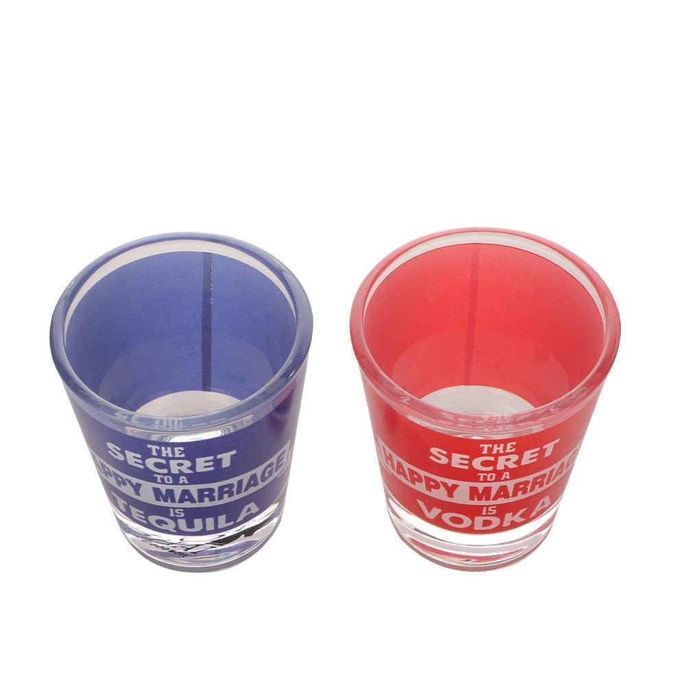 The Secret To A Happy Marriage Is Vodka &amp; Tequila Shot Glass - 60ml (Set of 2)