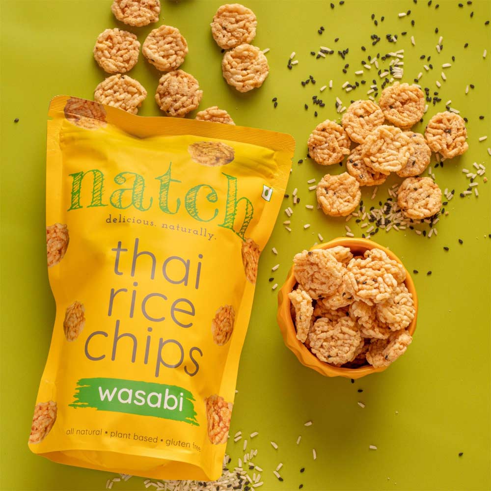 Natch Rice Chips Wasabi - 100gms-Boozlo